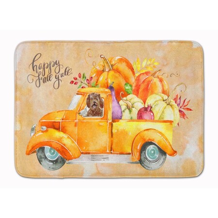 Carolines Treasures Fall Harvest Labradoodle Machine Washable Memory Foam Mat CK2623RUG